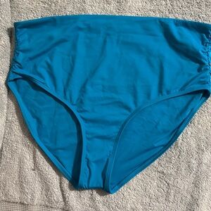 Size‎ XL Liz Claiborne Bikini Swim Brief Bottoms High Waist Turquoise
